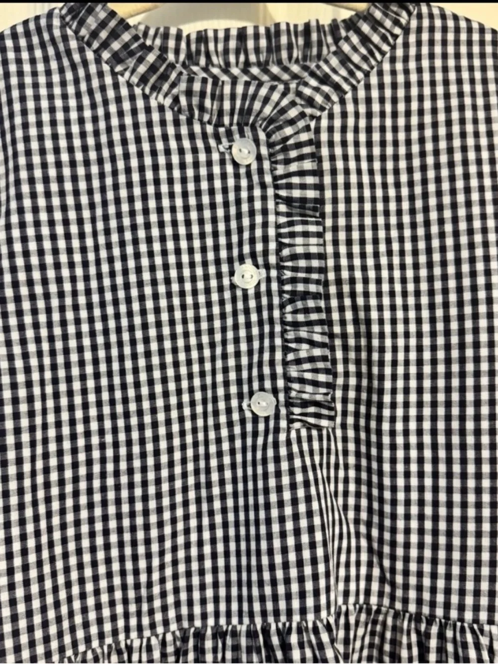 Little English Navy and White Gingham Kids Dress